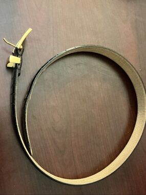 Perry Ellis Black Belt with Gold-Tone Buckle